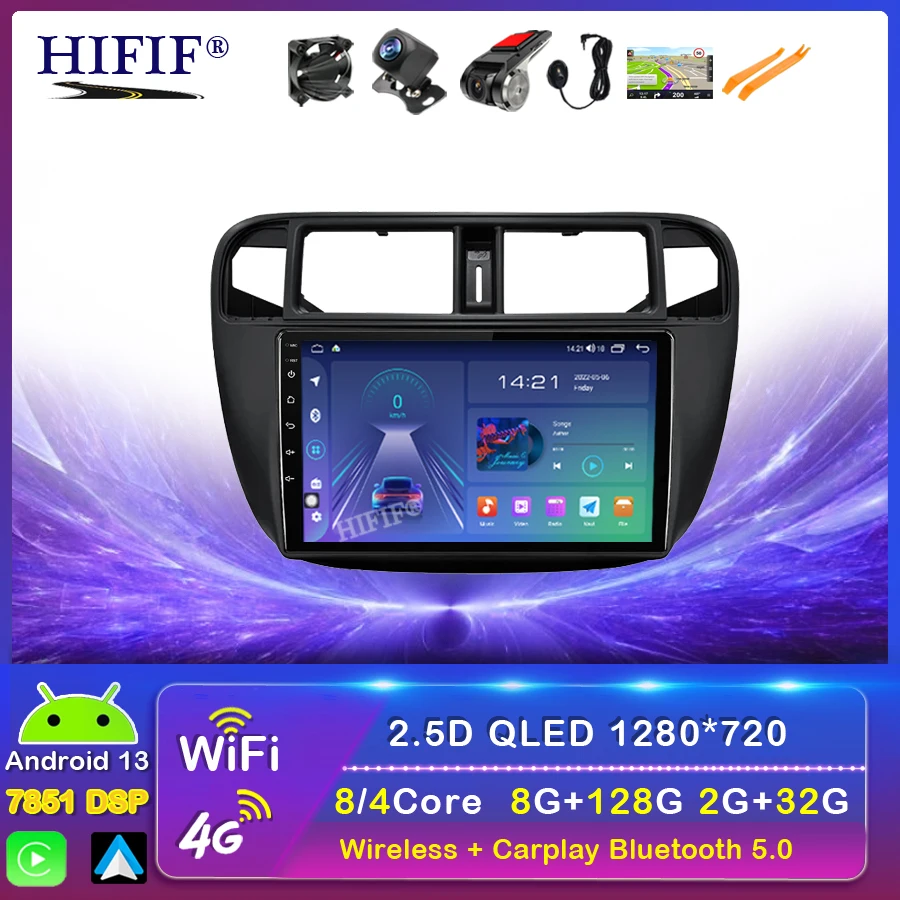 For Honda Civic 1996-2001 Android Auto Car Radio Multimedia Video Player GPS Navigation Carplay Bluetooth Rear camera