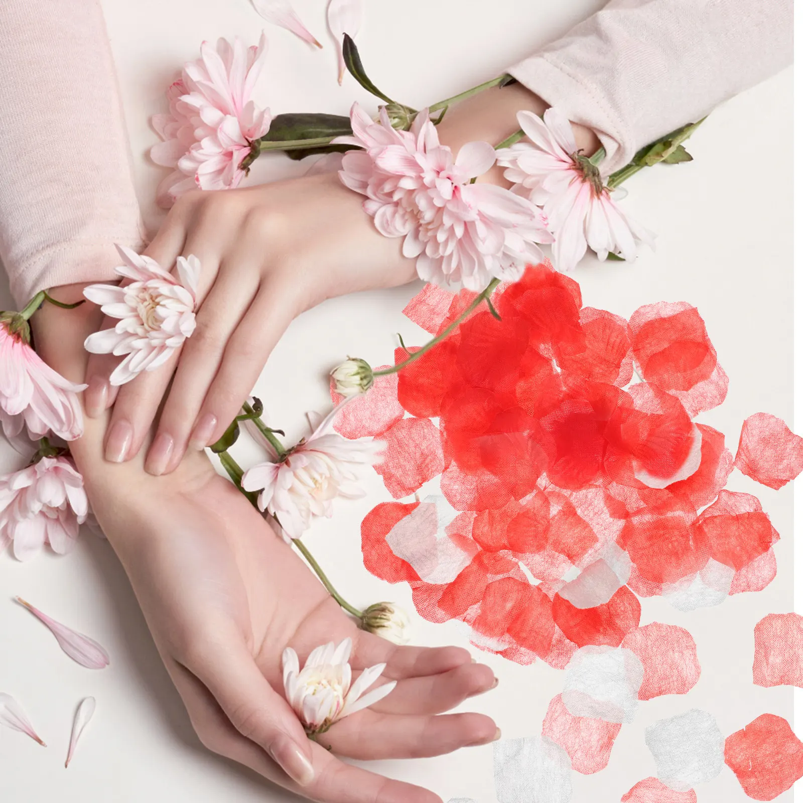 

2000 шт. искусственных лепестков роз из шелковой ткани для свадьбы, Дня святого Валентина, предложения руки и сердца, романтического оформления комнаты