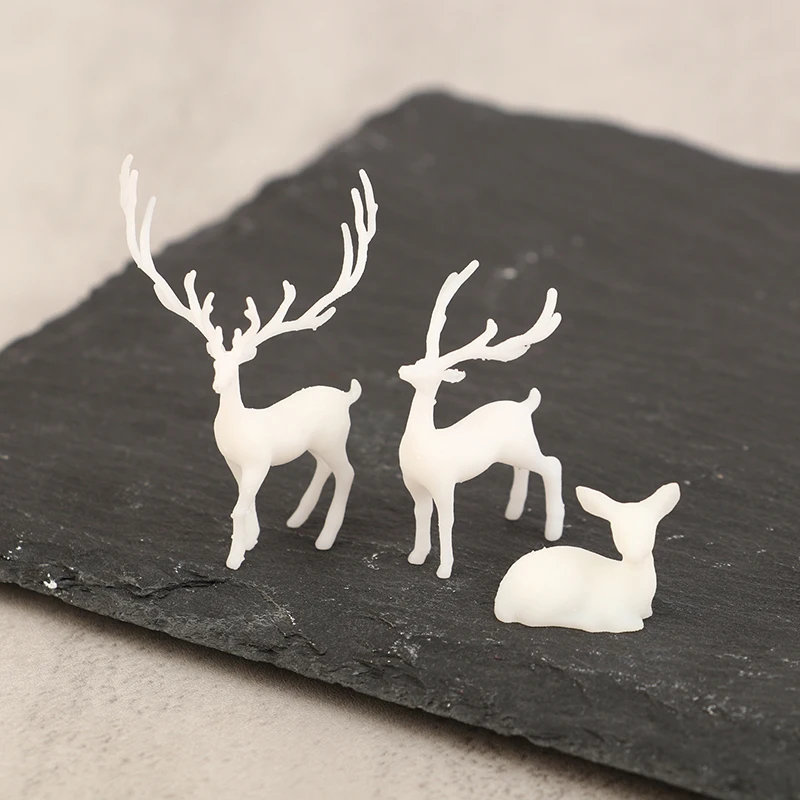 1PC Resin Crystal Deer Christmas Forest Elk White Dessert Table Decor Merry Christmas Decor For Home Kid Naviidad Gift DIY