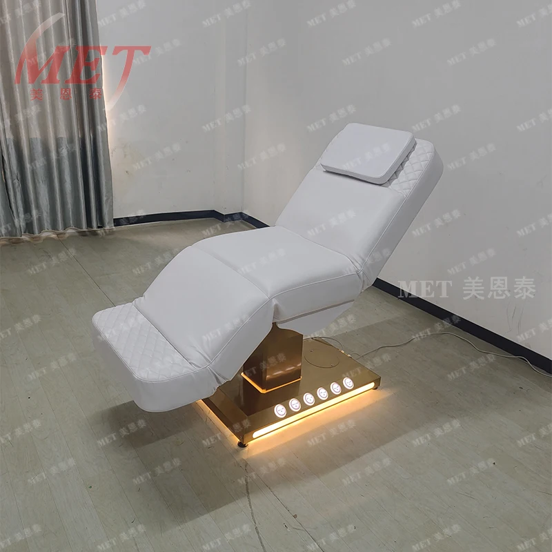 Modern Luxury Electric 4 Motor Facial Beauty Bed Professional Spa Massage Beds pink Curved Lash Beds for Salon Furniture