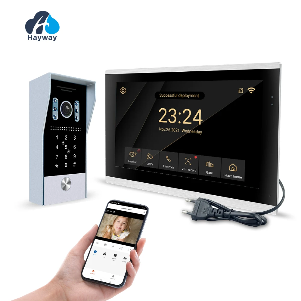 Intercomunicador de vídeo HD de 10 pulgadas para casa, timbre de 1080P para aplicación TUYA, intercomunicador inalámbrico, desbloqueo de llamadas,