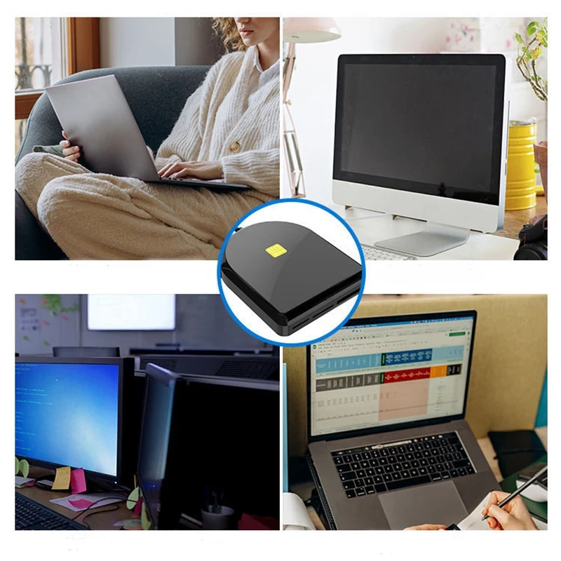 1 PCS Portable Convenient Smart Card Reader ABS USB Multi-Functional Tax Return SIM/SD/TF/IC Smart Card Reader