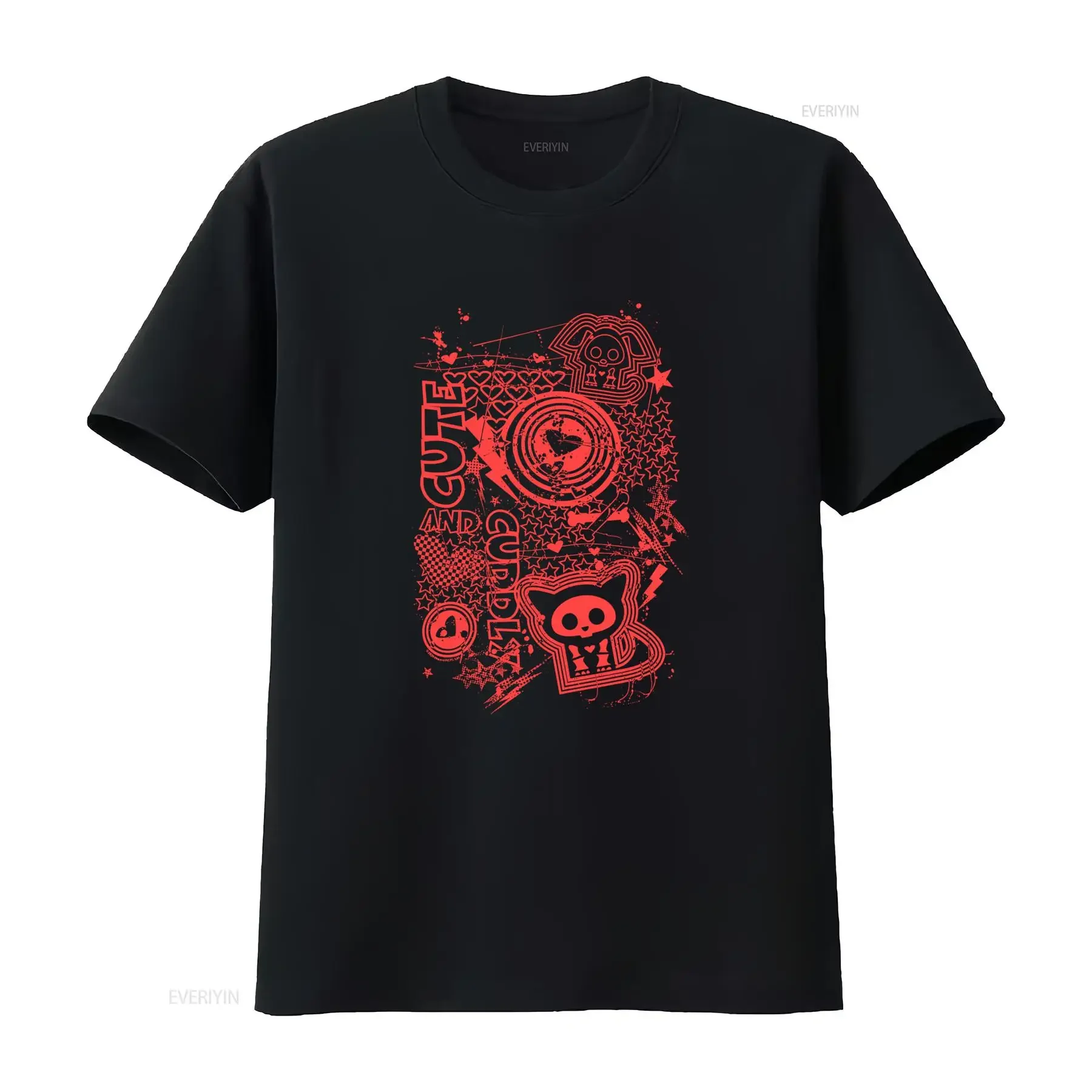 Skelanimals Cute And Cuddly Red Vintage Faded Pet Icons T Shirt vintage Washed Soft Stretched Slightly Top For Everyday Wear