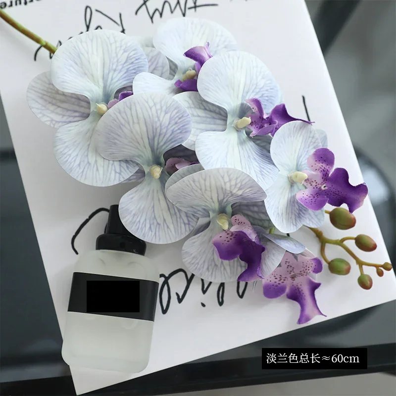 

Artificial Faux Fake Flowers - Simulated Single Branch Soft Adhesive Butterfly Orchid for Dining Table, Hotel, Hallway, and Home