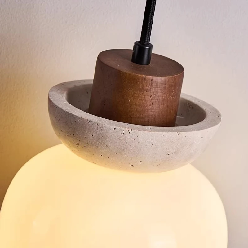 Glass Lampshade LED Pendant Light Travertine Ceiling Chandelier Restaurant Homestay Corridor Cafe Study Embellish Light Fittings