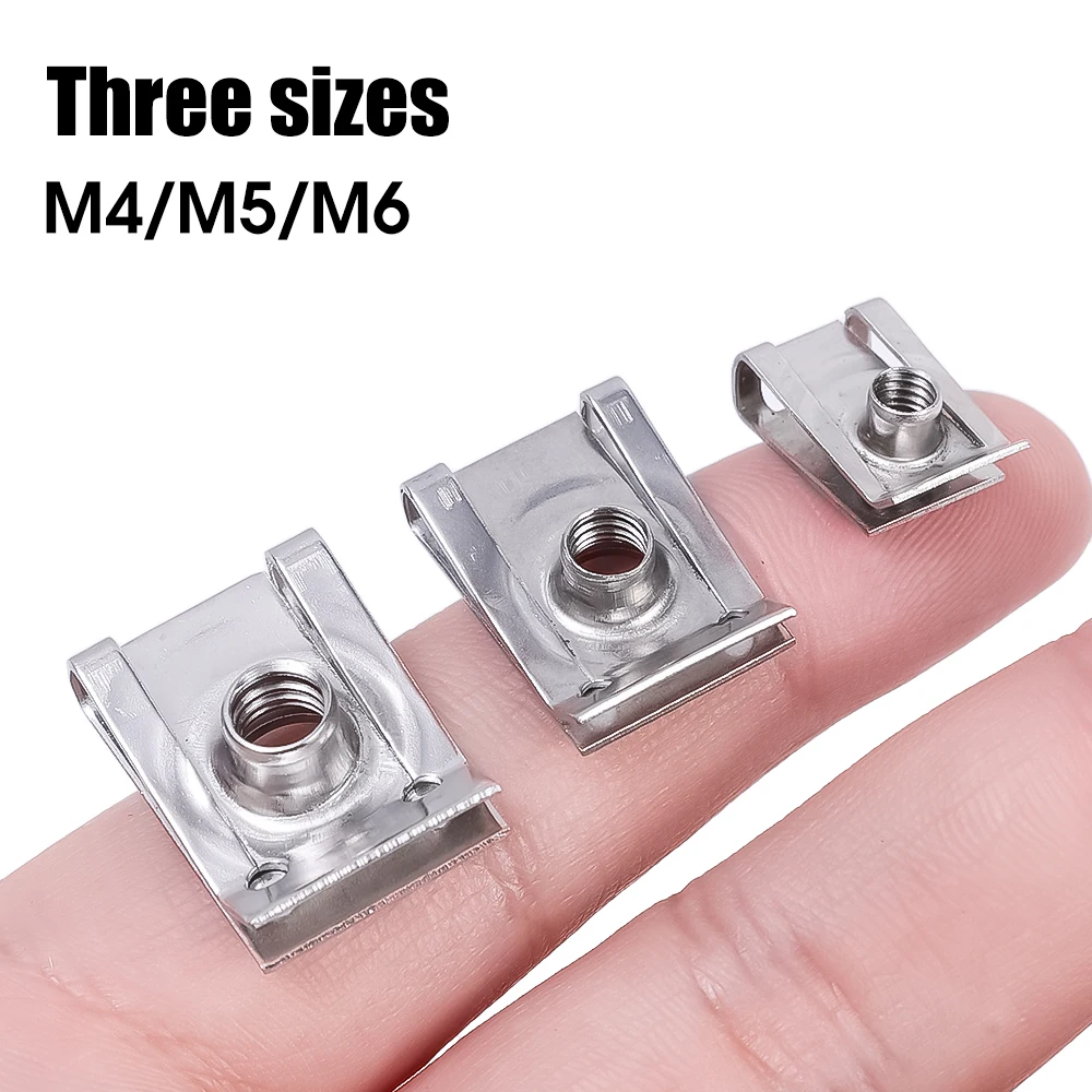80 Pezzi Clip Dadi Di U Per Autoveicoli, M4 M5 M6 M8 Assortimento Di