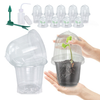 Transparent Plastic Seed Starter Grow Box Seedlings Cutting Nursery Propagation Container Kit Watering Can Garden Tool Clear Cup