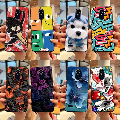 For LG K8 2017 X300 M200 M210 Case Soft Cute Cartoon Silicone Black Cover For LG K8 K4 2017 K9 Cases Shockproof Funda LGK8 Shell