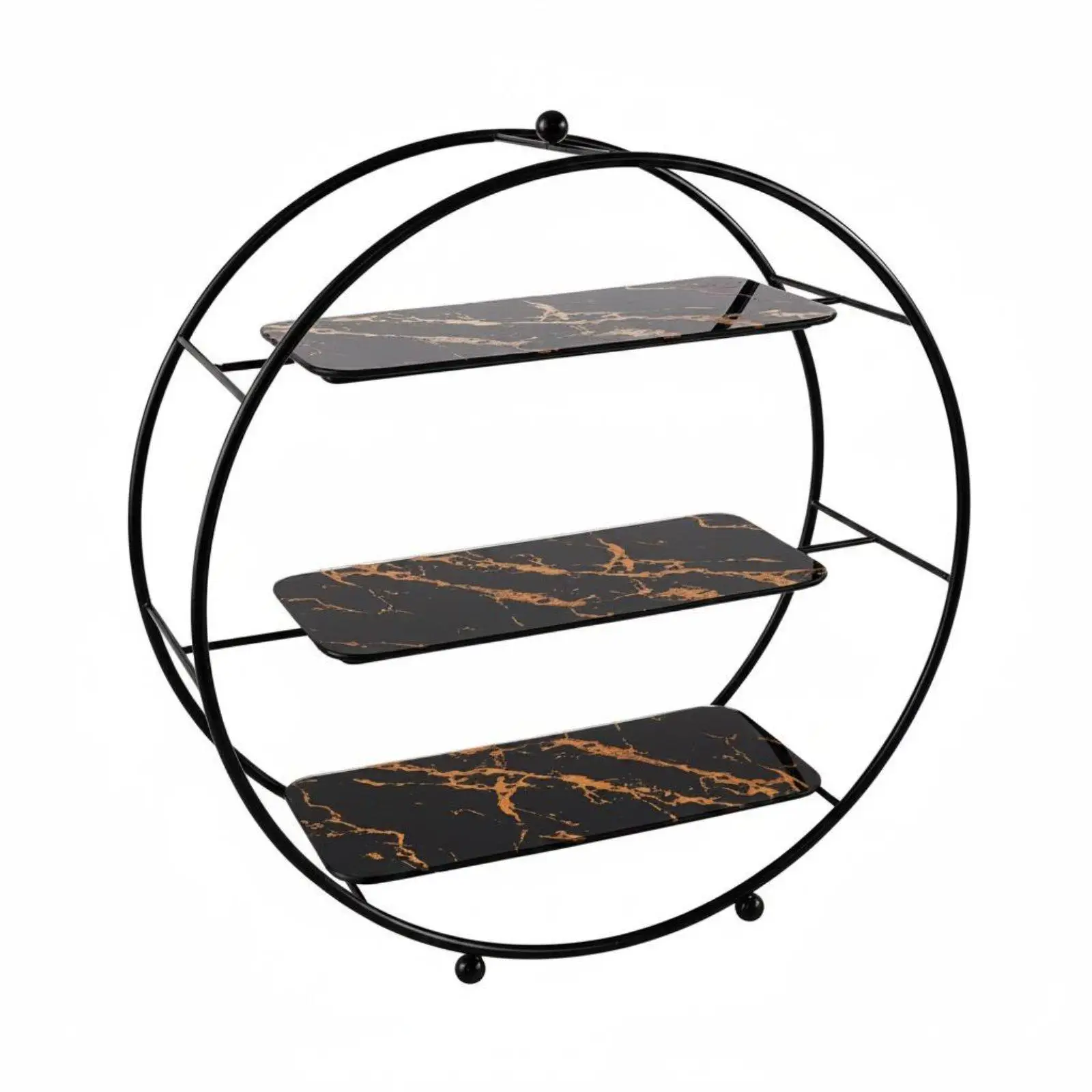 3-Tier Cake Stand Sturdy Iron Frame 3 Tier Cake Stand Easy to Clean for Party