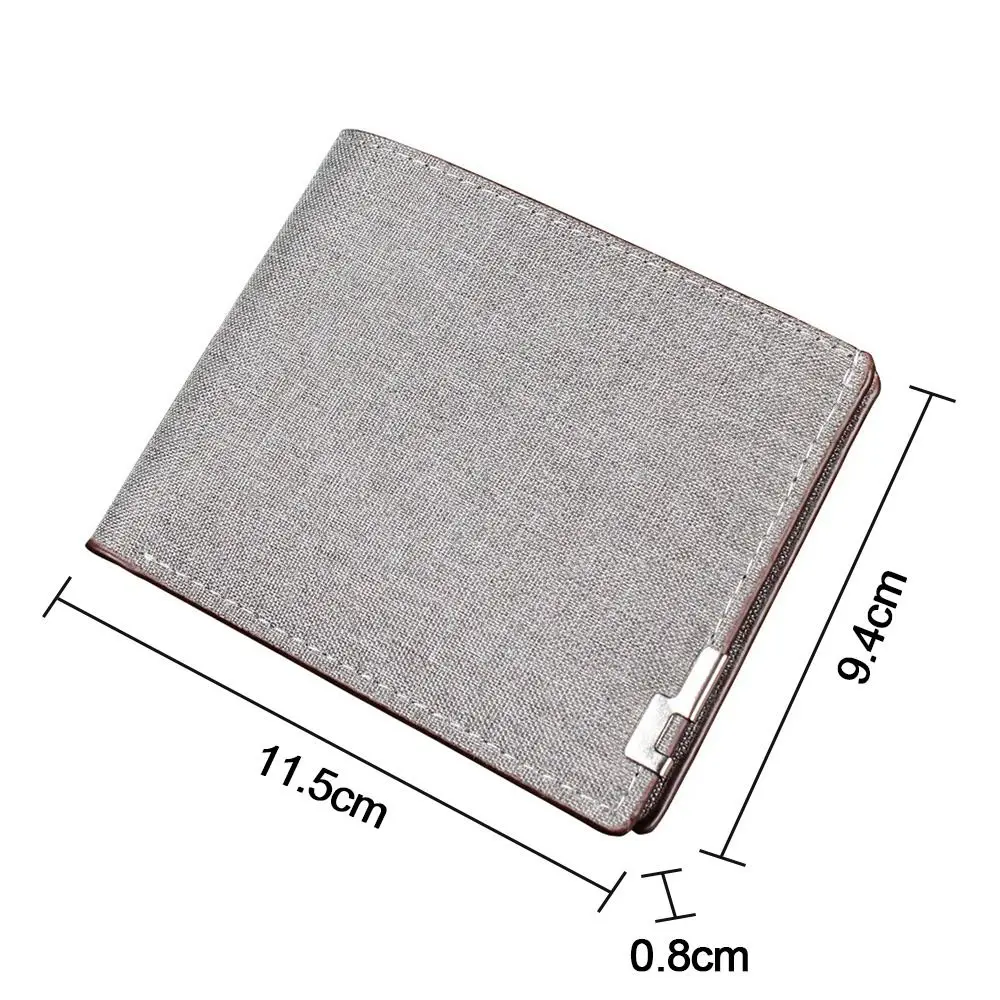 Short Men's Wallet Men Slim Wallet Canvas Multi Card Position Money Purses Card Holder Young Male