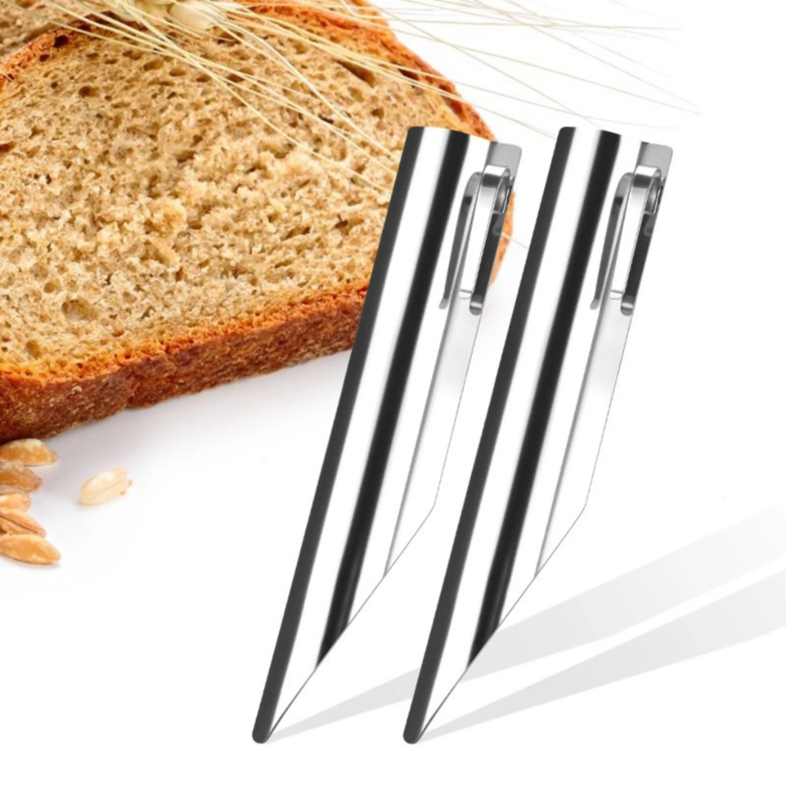 2 Pieces 304 Stainless Steel Bread Crumb Scraper Scratch-Resistant Table Crumber with Pocket Clip Bread Crumber Cleaner Portable