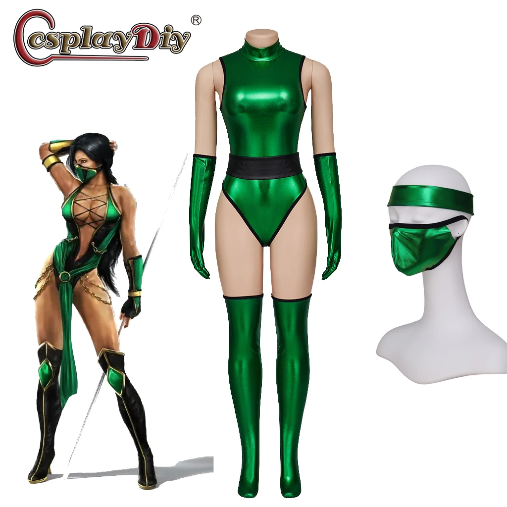 

Game Mortal Kombat Jade Cosplay Sexy Jumpsuit Battle Combat Outfit Cosplaydiy Jade Bodysuit Halloween Costumes for Women Adult