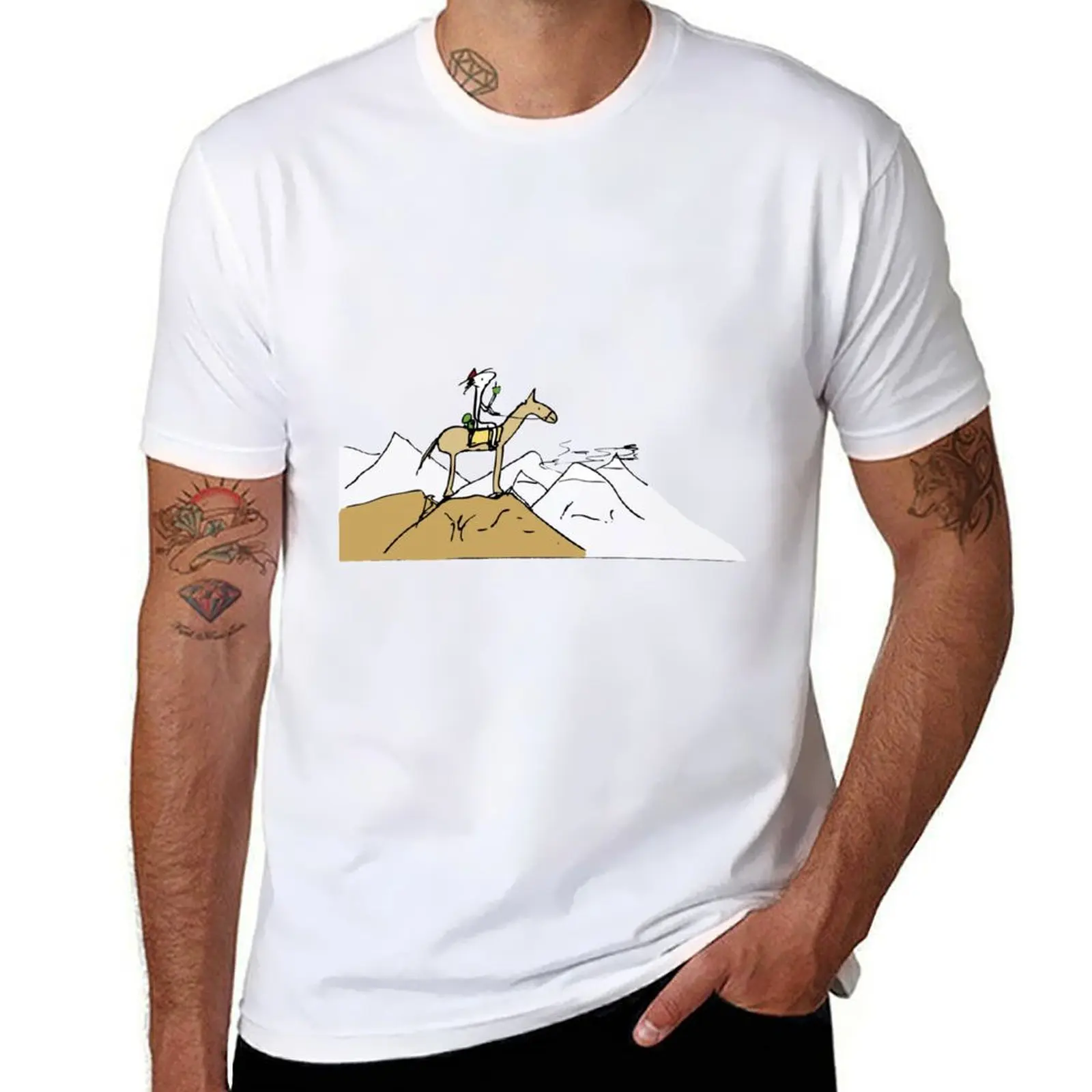 

Gaucho on horseback with his mate. T-Shirt funny t shirts dark humor man t shirt cotton man t shirts cotton T-shirt