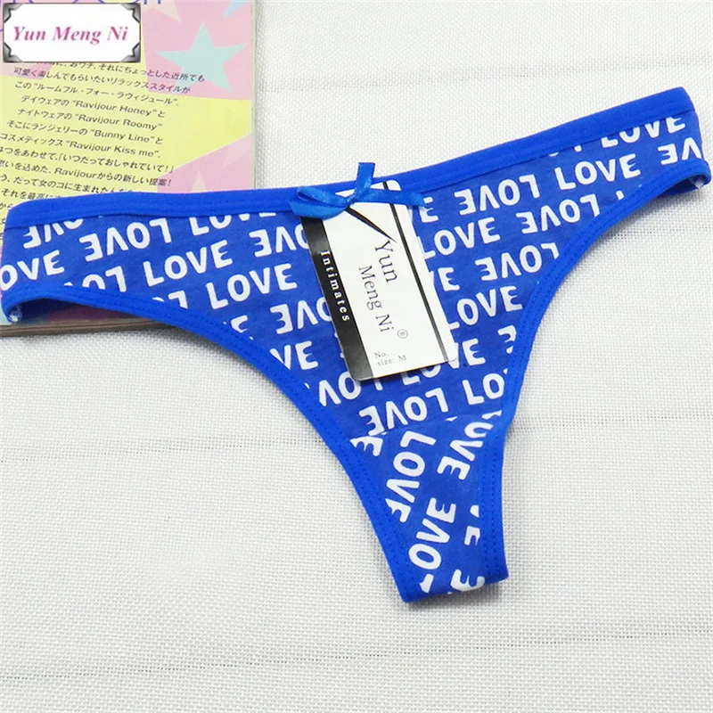 Hot Selling New Sexy Letters Printed Cotton Thong Trade Women\'s Sexy Underwear Passion T Pants 87291