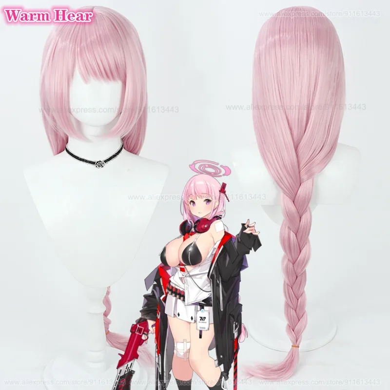 

Izumimoto Eimi Cosplay Wig 95cm Long Smoke Pink Cosplay Anime Wig Heat Resistant Synthetic Party New Wigs + Wig Cap