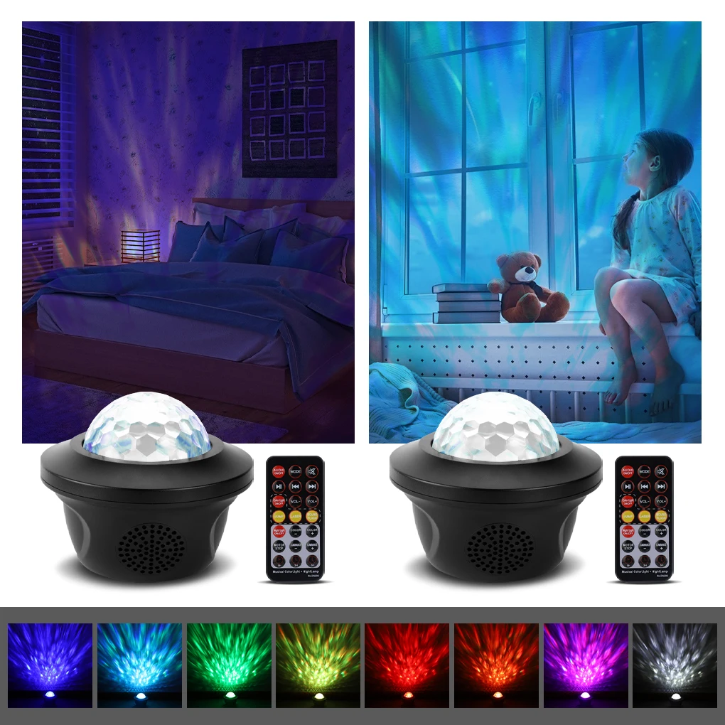 Nhiều Màu Sắc Bầu Trời Đầy Sao Galaxy Máy Chiếu Nightlight Bluetooth USB RGB Sóng Nước Đèn Ngủ Nghe Nhạc Đèn Chiếu Bầu Trời Ánh Sáng