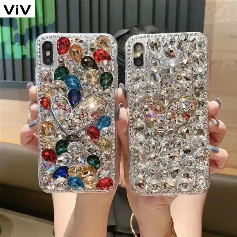 S24FE Crystal Stone Case For Samsung S23 S24Ultra S21 S22 S20Plus S23 FE S20 A52 A51 A71 A31 Note 20 Ultra Crystal Diamond Coque