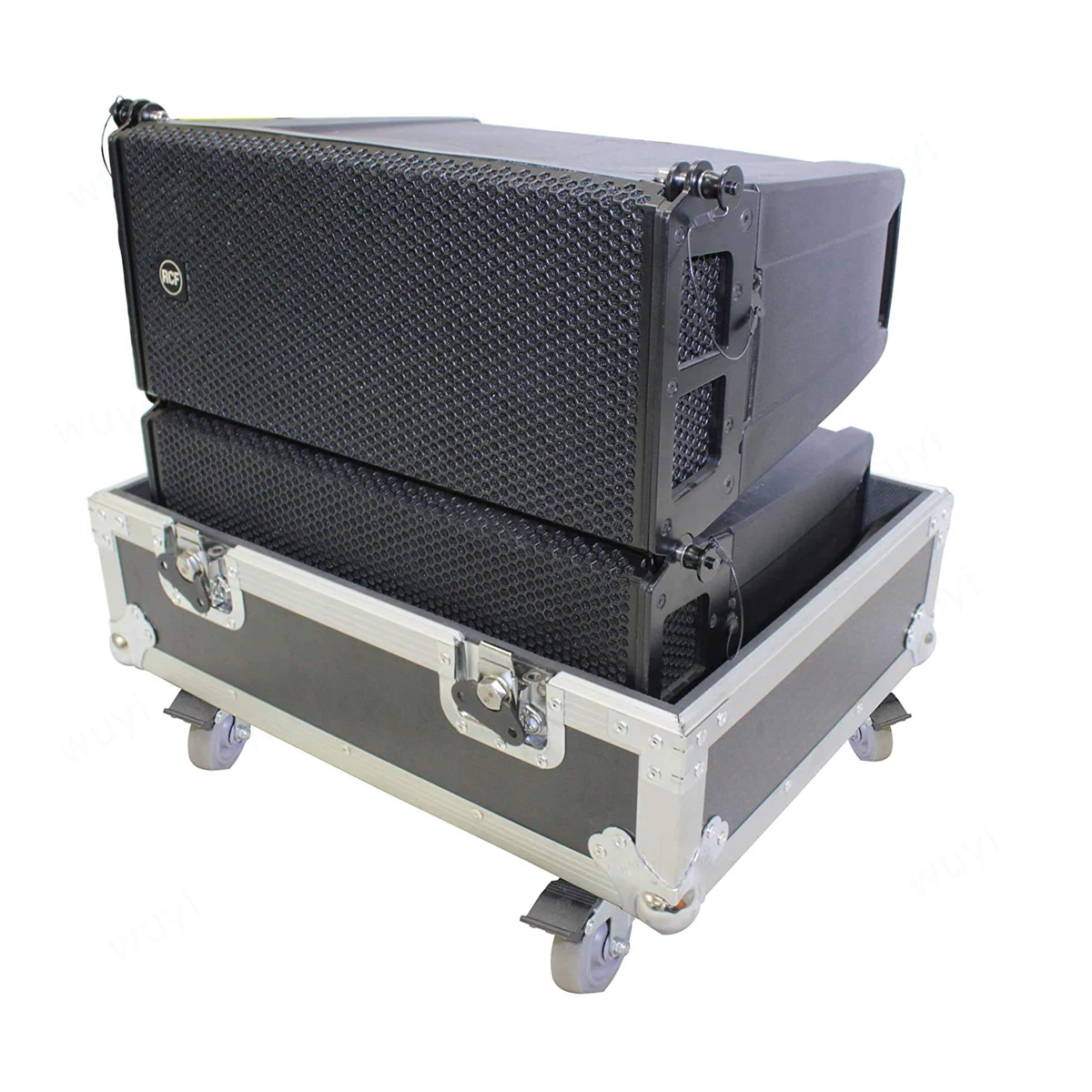 Customized Flycase for Two Speakers Beam Light Air wire Shockproof Aluminum Box Flight Case with Wheels