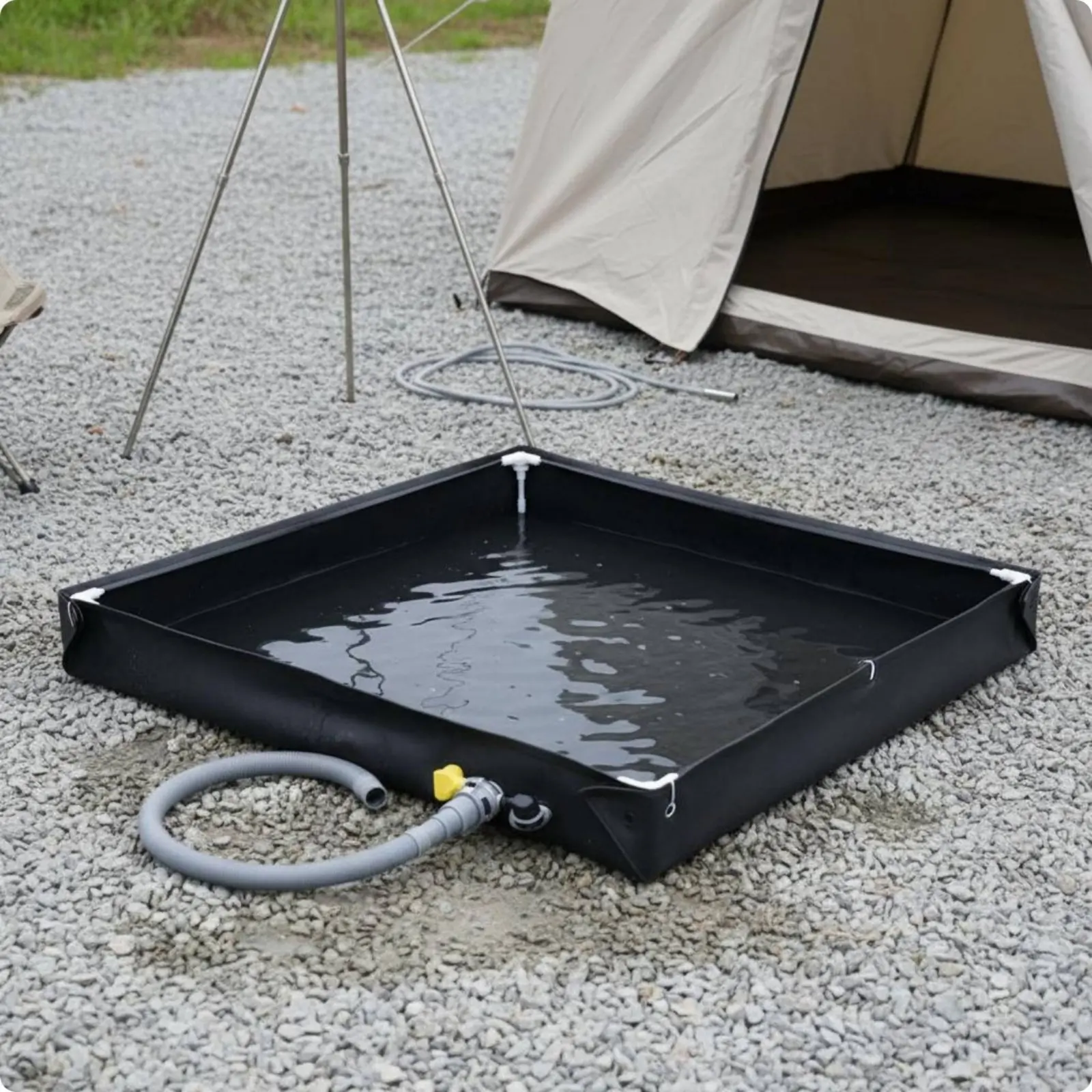 

Folding Water Basin Space-Saving Portable Shower Pan Portable Shower Base Easy Assembly Foldable Water Containment Tray
