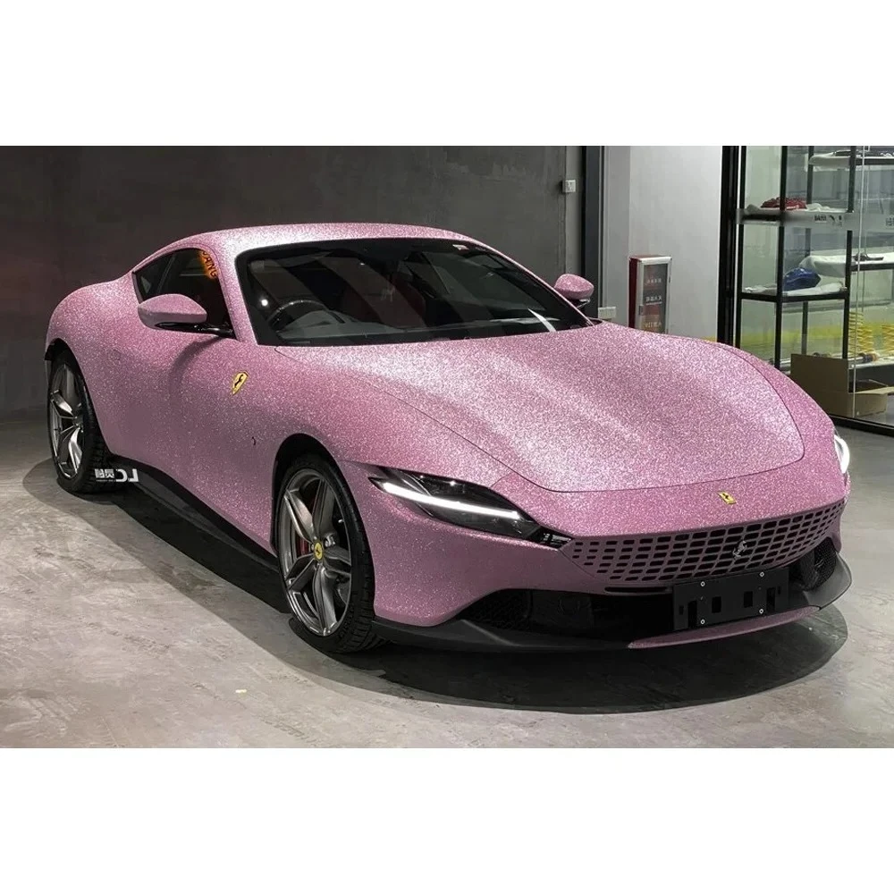 Flash Diamond Color Purple Pink Champagne Gold Blue Black Silver Matte Car Vinyl Wrap Film G Car