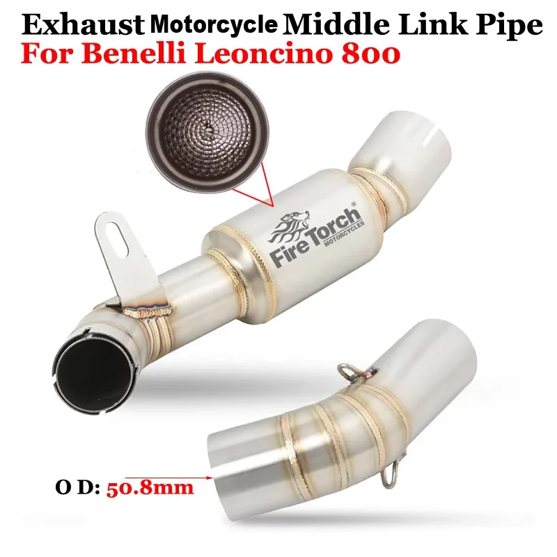 

For Benelli Leoncino 800 Slip On Motorcycle Exhaust Escape System Stainless Steel Middle Link Pipe Connecting Muffler Motobike