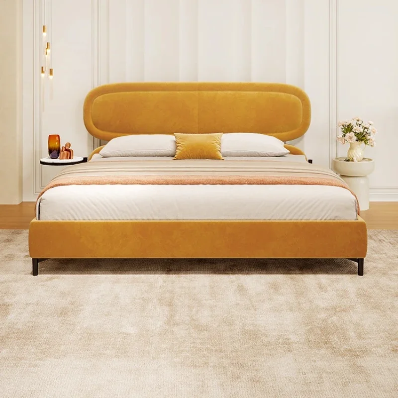Mollale modern simple fabric bed 1.8 meters master bedroom double wedding bed soft bag bed 2025 new cookie bed
