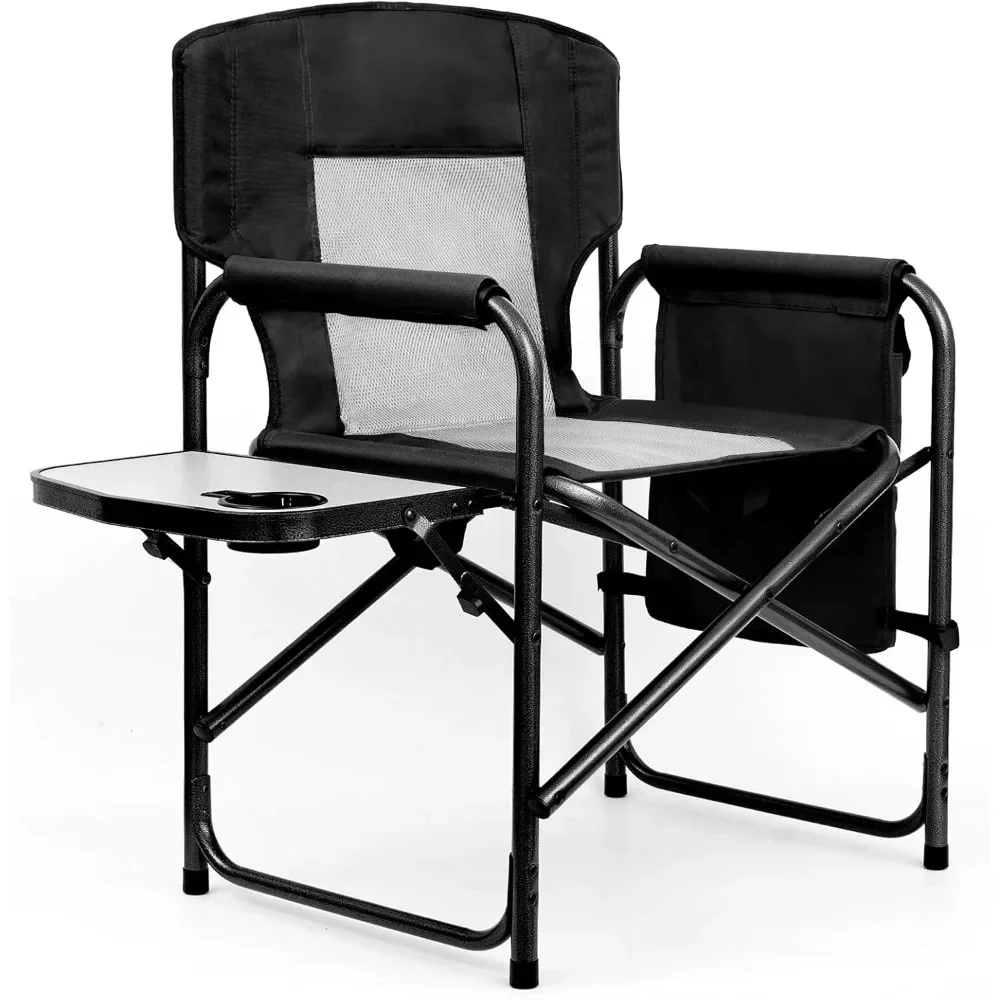 Sillas plegables de acampada para exteriores, sillones de director plegables, sillas de césped para adultos de alta resistencia, soporte de 450lbs