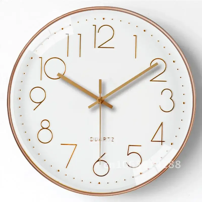 12-Inch 3D Digital Wall Clock Minimalist round Shape Home Bedroom Living Decor Room Battery Operated High Sense Display Clock
