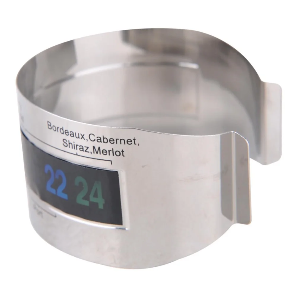 

Wine Bottle Thermometer with Stainless Steel Clipon Bracelet and LCD Screen Suitable for For beer Bottles Battery