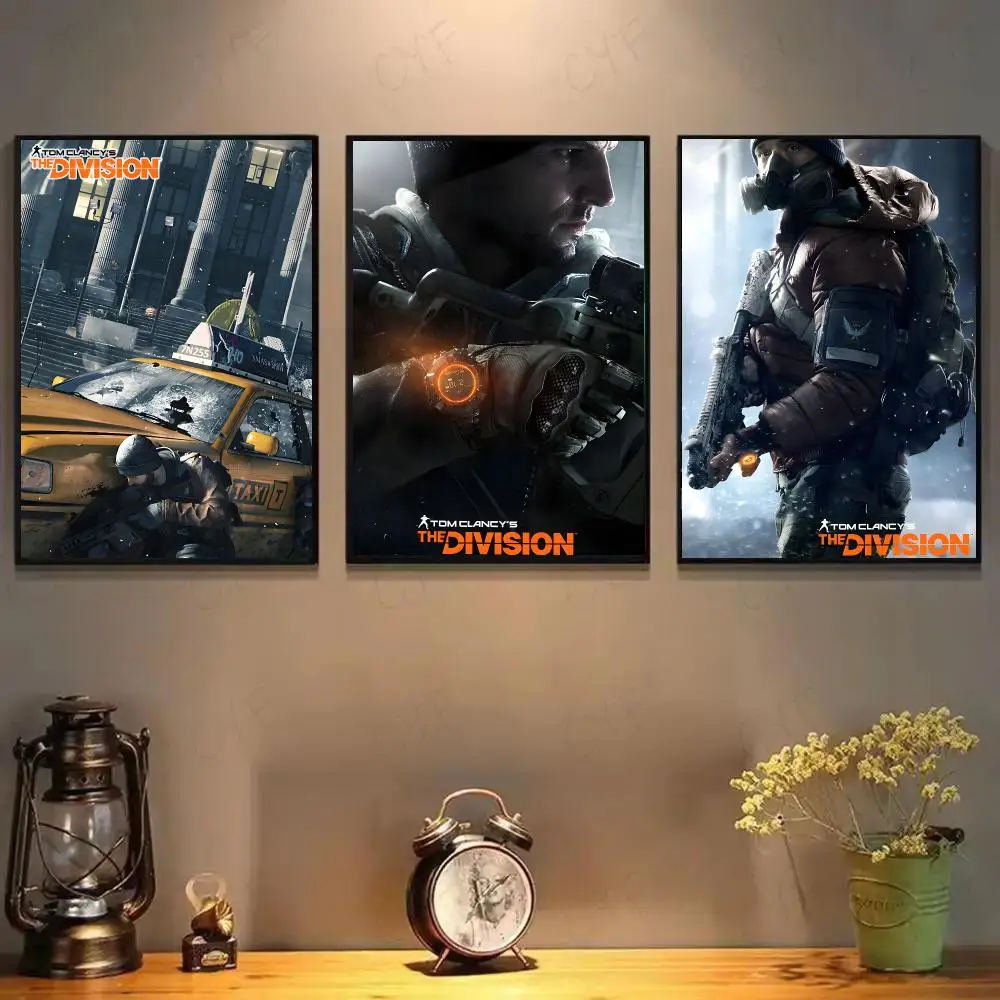 T-Tom Clancy The D-Division 2 Game Poster High-definition Art Sticker Self Adhesive Waterproof Home Decoration For Living Room