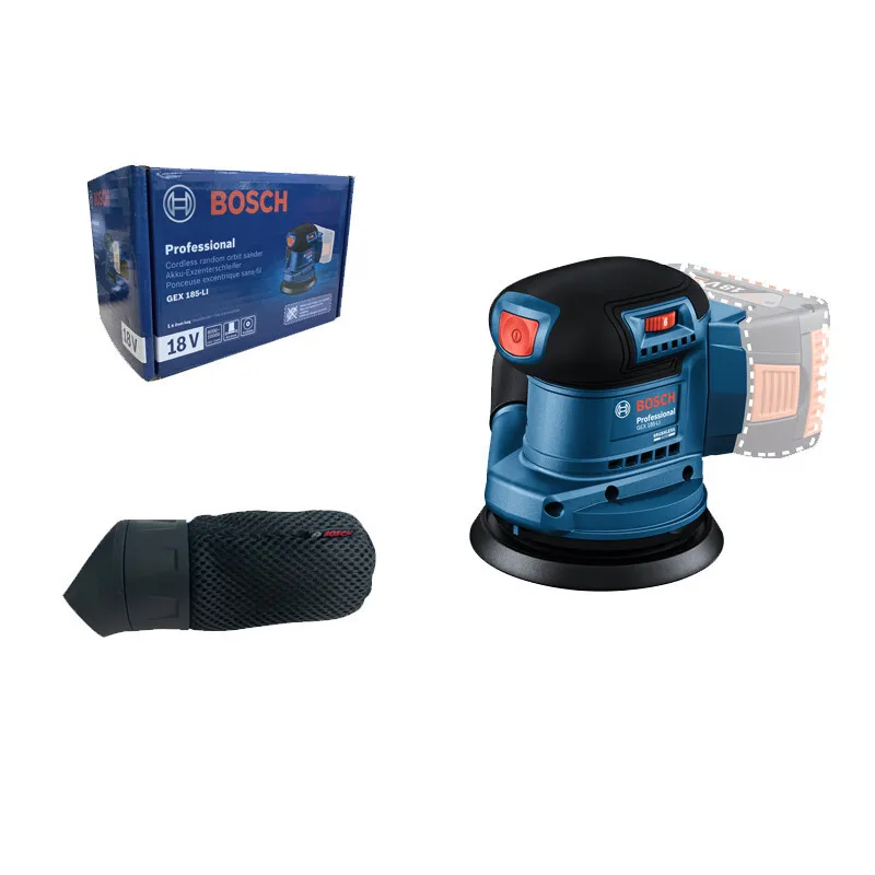 Bosch GEX185-LI Cordless Random Orbit Sander Rechargeable Sandpaper Machine Lithium Battery 18V Brushless Motor Eccentric Sander