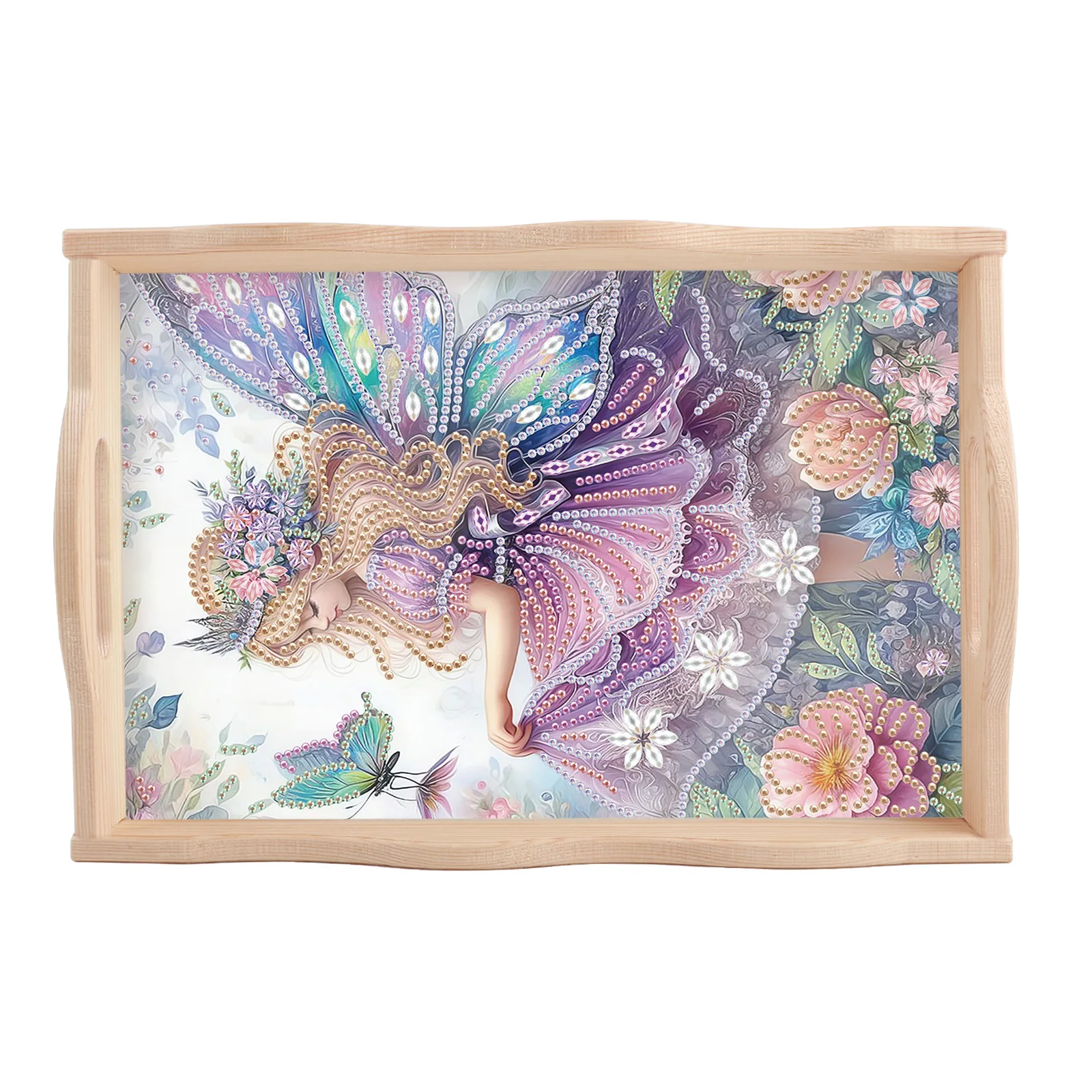 

Fairy-themed Diamond Painting Sticker DIY Cartoon Wooden Dinner Fruit Plat Souvenirs Gift Decorative Figurine