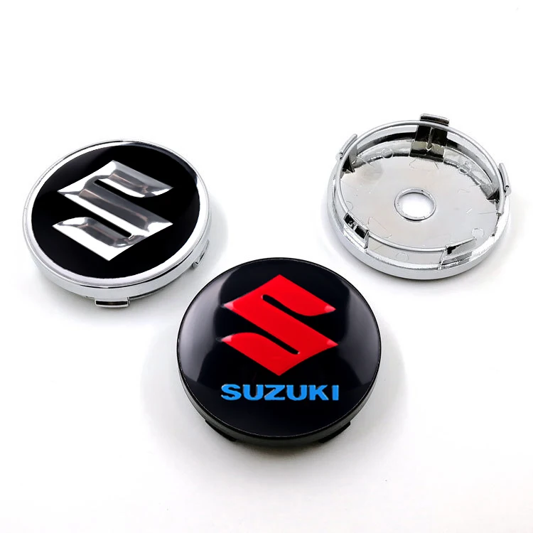 4 Uds 3D Suzuki 56mm 60mm emblema de coche cubo de rueda tapa central insignia cubre pegatina para Swift SX4 Vitara Jimny s-cross SV Accesorios