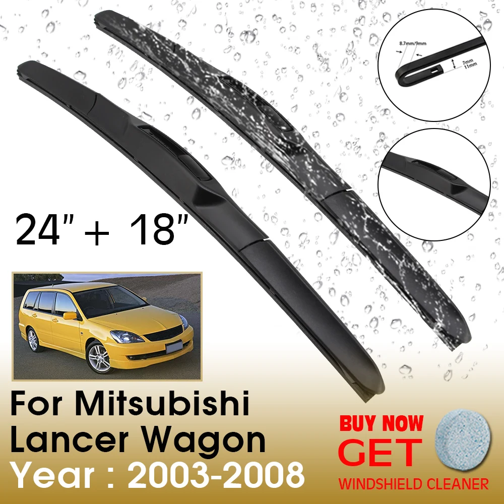 

Car Wiper Blade For Mitsubishi Lancer Wagon 24"+18" 2003-2008 Front Window Washer Windscreen Windshield Wipers Blade Accessories