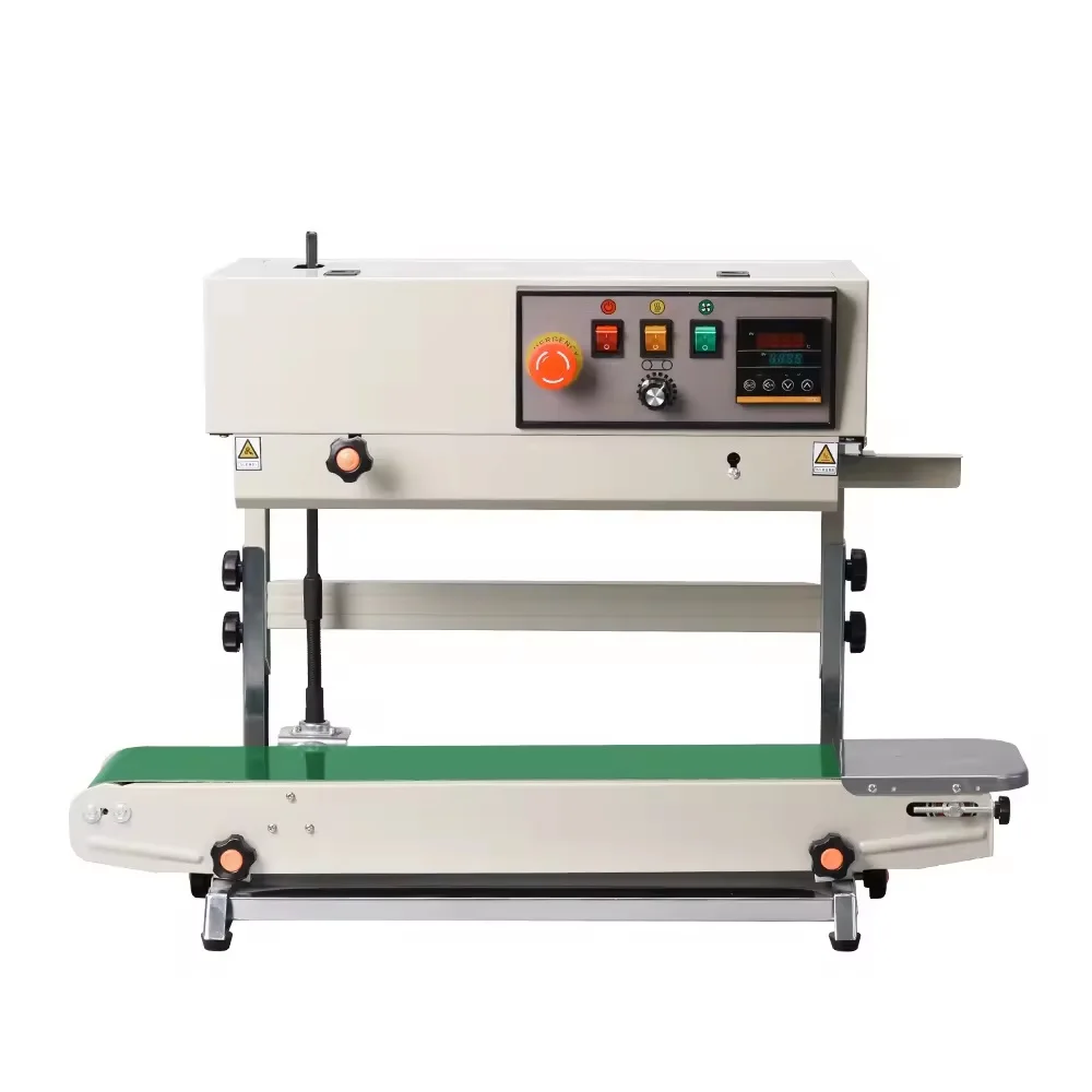 

FR770 Stove Varnish Continuous Heat Band With Vertical Frame Plastic Film Bag Sealer Stand Pouch Sealing For Food And Liquid