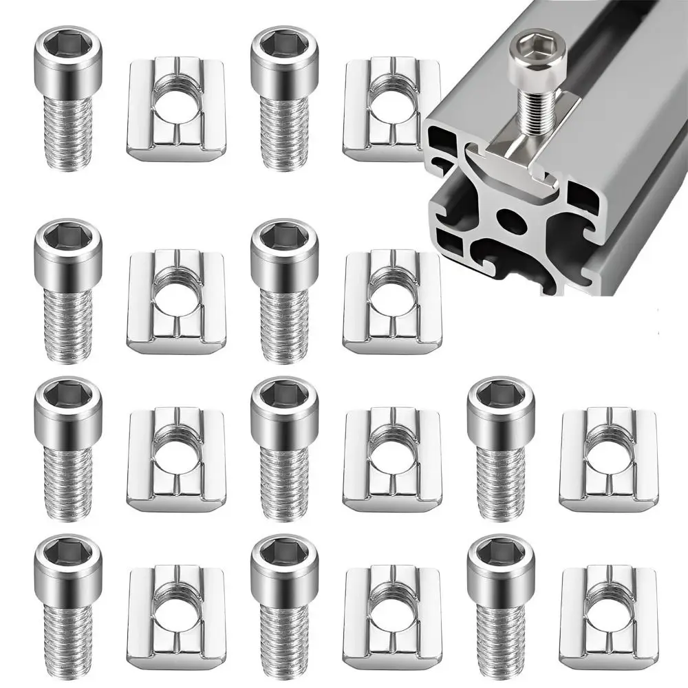20pcs/bag Quality Stainless Steel European Standard Aluminum Profile Fasteners Reliable Connection Easy Installation Slider Nuts