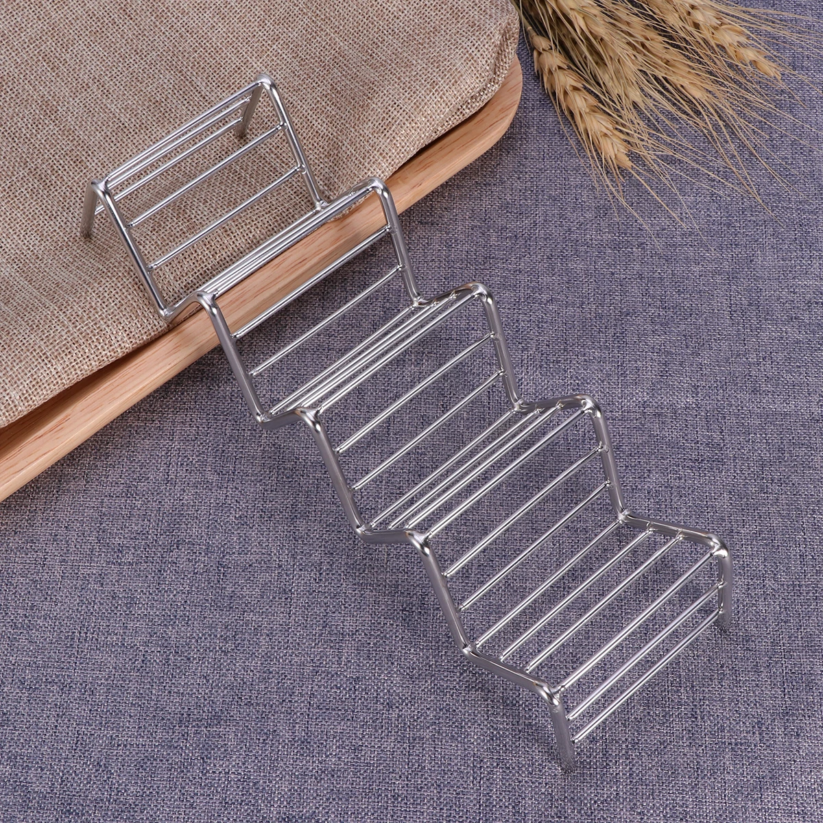 

Stainless Steel Taco Rack Holders For Hard Shell Tacos Upright Kitchen Utensil Metal Taco Stand Dishwasher Safe Silver Corn
