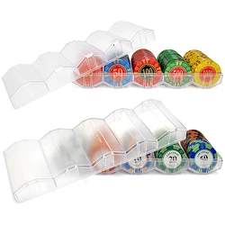 100Pcs Poker Chips Holder Tray for Casino Game Token Counter Rack Stand Box Container Professional Accessory Storage