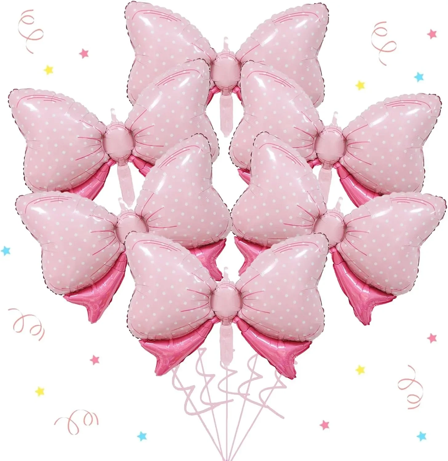 Schleifenballon, Fliege, rosa Ballon, Mini- und große Schleife, Hochzeit, Brautparty, Mädchen-Geburtstagsgeschenk, Ballon in Schleifenform, Folien-Dekoration – Detail 6