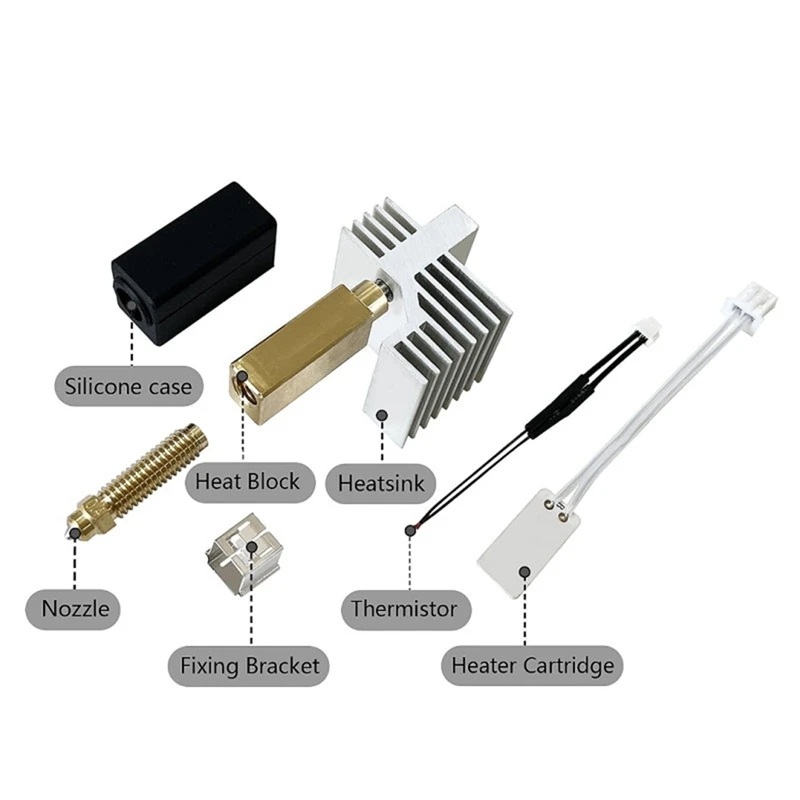 2 Sets Hot End Kit for Centauri Carbon 3D Printer Assembled Extruder Hotend Kit 3D Printer Accessories [No.3 Elnic]