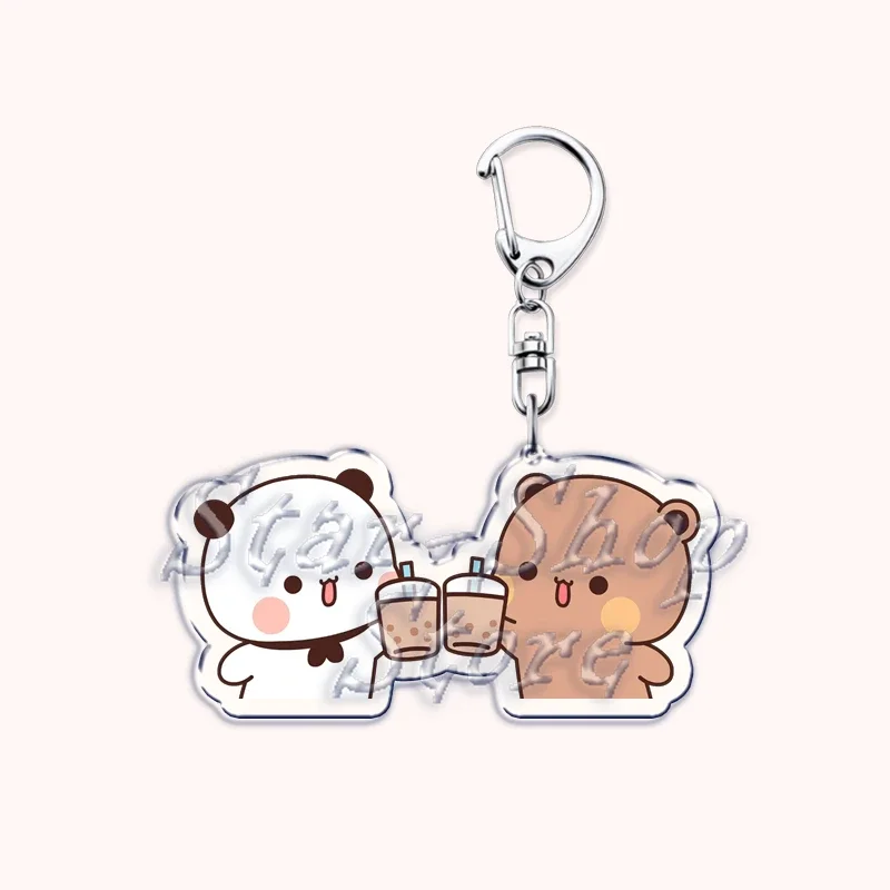 Urocze Bubu jedzą breloki Dudu para zakochanych Grey Bear Panda Yier brelok dla torba na akcesoria prezenty dla zakochanych fanów biżuterii