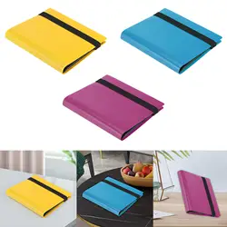 4 Pockets Trading Card Carrying Binder Hold for 160 Cards Card Protective Sleeves Band Closure Portable Card Storage Case