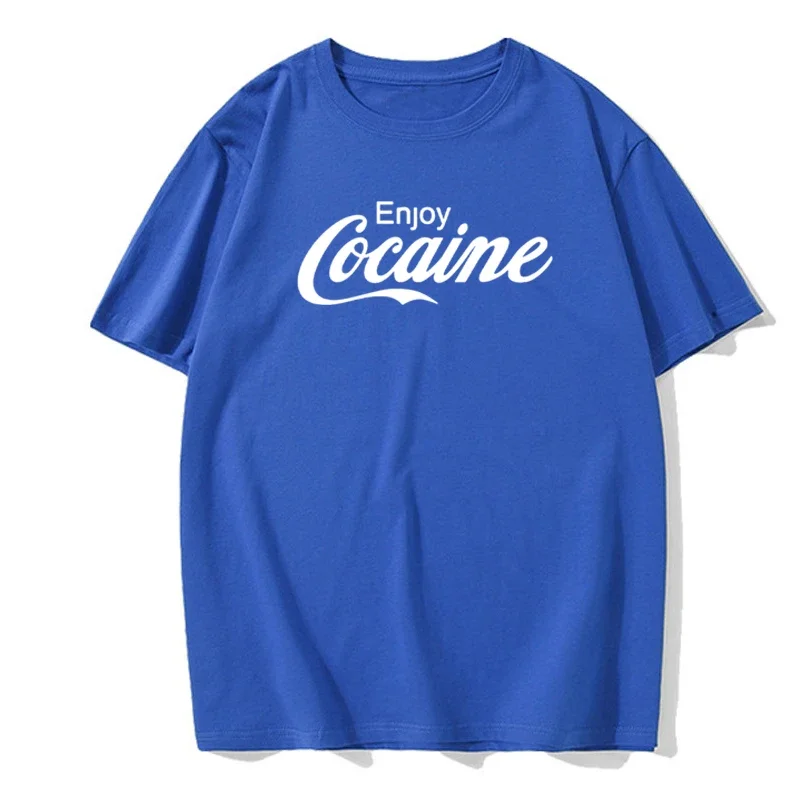 New Enjoy Adult Novelty Humor Funny Ironic Joke Party Logo Coke Shirt Hot Fashion Men Summer Style Cotton Shirts