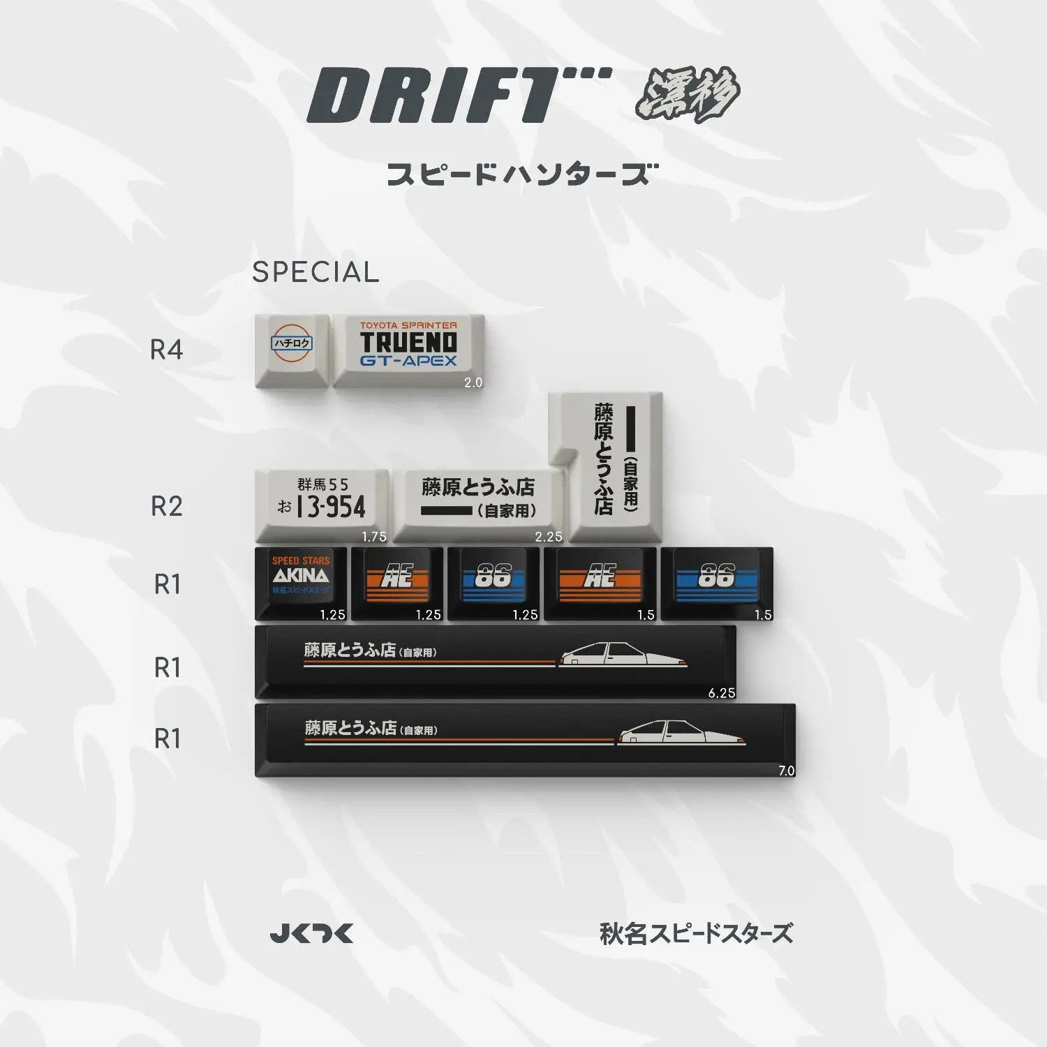 Jkdk Studio Drift Keycap For Pbt Gamer Mechanical Keyboard Keycaps Computer Office Customized Japanese Keycaps Accessories Gifts