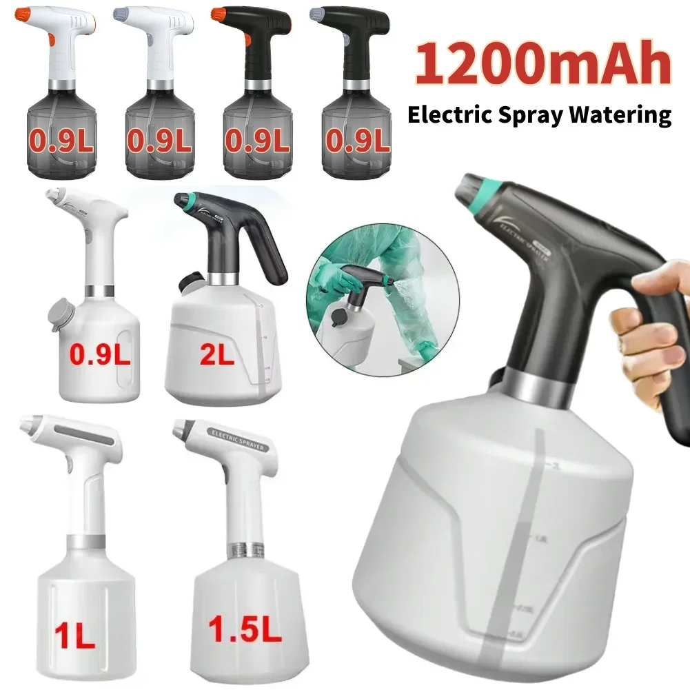 

900ml PET Spray Bottle 1200mah Battery Household Watering Bottle 8h Working Time 360 Degree Rotating Nozzle for Garden Park