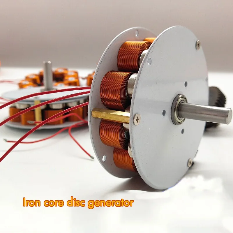 100-650rpm，85mm*25mm Mini Disc Generator Iron Core Generator Strong Magnetic Low Speed Multi-pole Three-phase Ac Generator