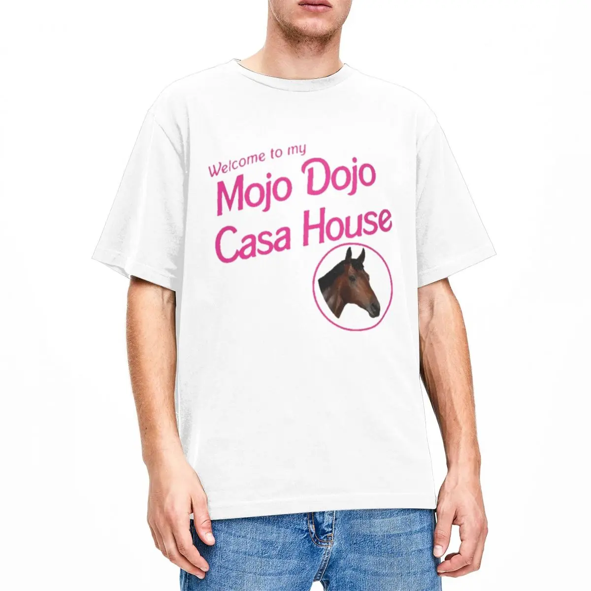 Men Women's Mojo Dojo Casa House Shirt Merch Ryan Gosling Cotton Clothing Novelty Short Sleeve Round Collar Tee Shirt Printed