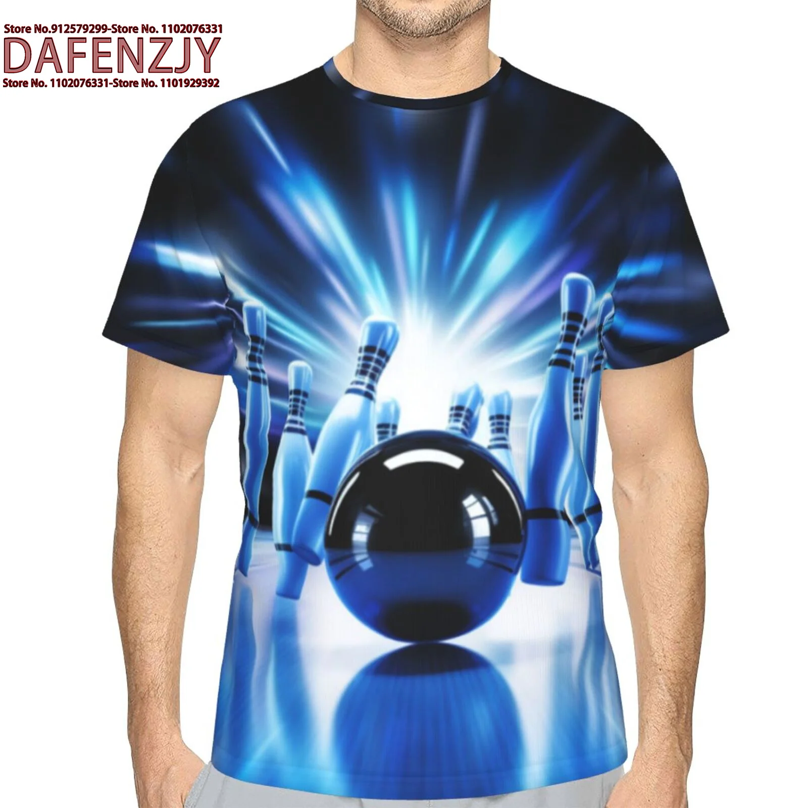 Bowling Ball Printing T Shirt For Men Fashion Outdoor Tracksuits Summer Street Trend Harajuku Oversized Short Sleeve O-neck Tops