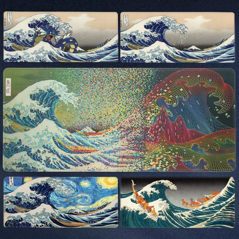 

Great Wave Black Desk Mat Mousepad Japanese Art Mouse Pad Rubber Mat Mouse Carpet Table Pads Pc Mats 900x400 Office Accessories