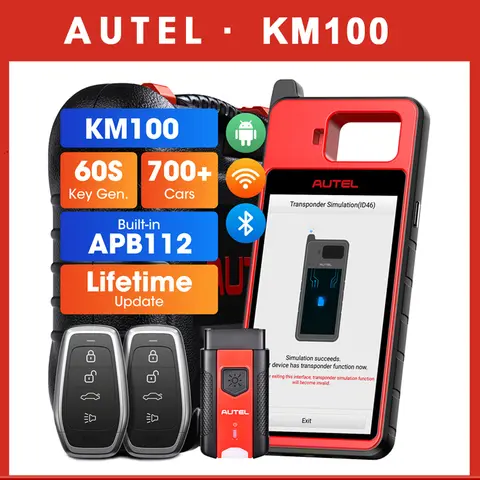 Autel MaxiIM KM100 KM100E Universal Key Generator Kit Lifetime Free Update AutoVIN All Key Lost PK IM508S Built-in APB112
